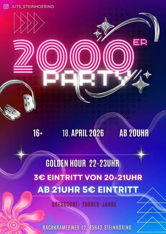 Flyer für 2000er Party in Abersdorf