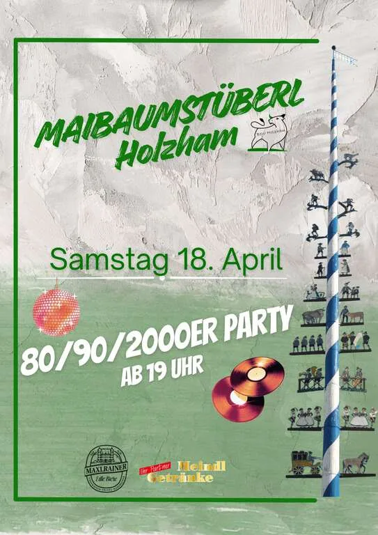 Flyer für 80/90/2000er Party in Bruckmühl