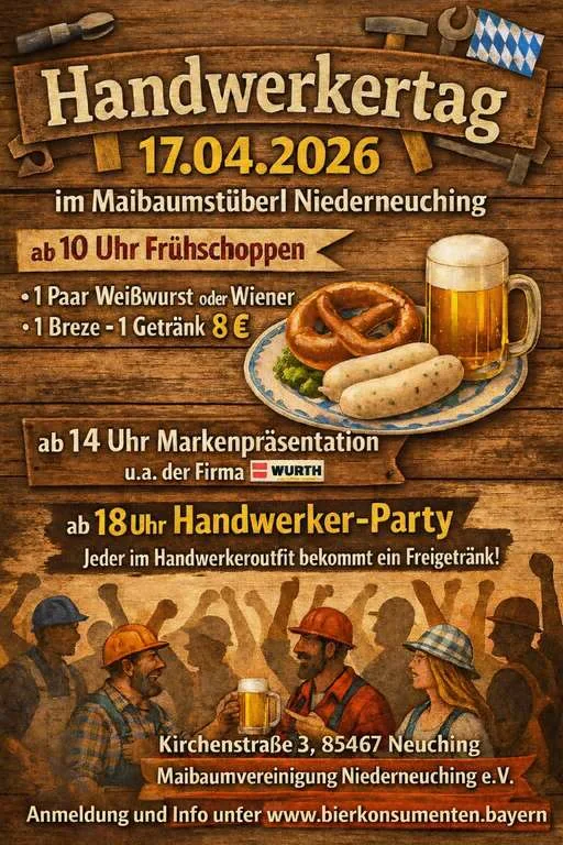 Flyer für Handwerker- Party in Neuching