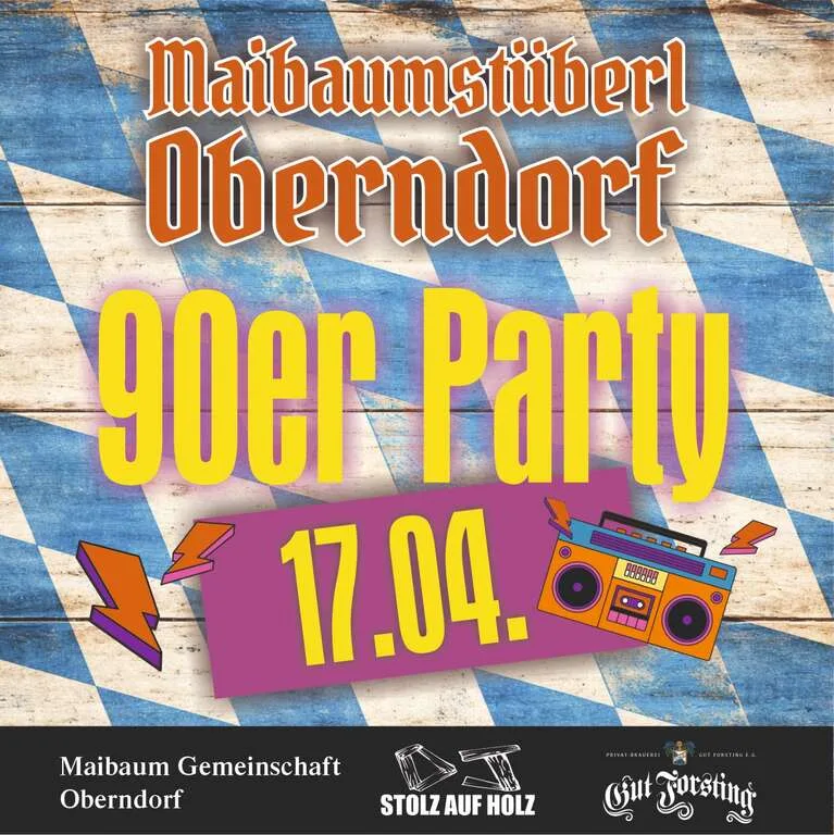 Flyer für 90er Party in Ebersberg