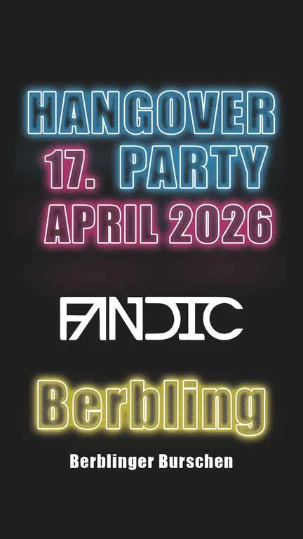Flyer für Hangoverparty in Bad Aibling