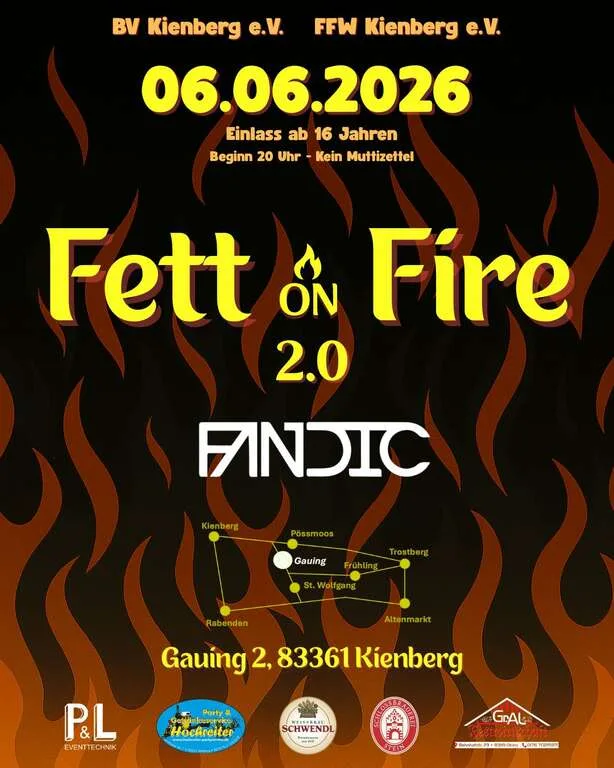 Flyer für Fett on Fire in Kienberg