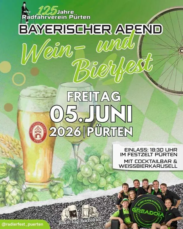 Flyer für Wein- & Bierfest - Pürten in Waldkraiburg