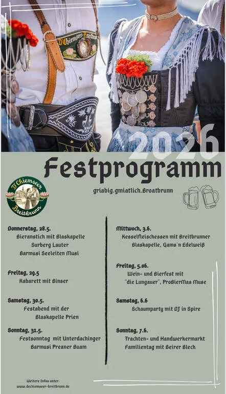 Flyer für Wein- und Bierfest in Breitbrunn am Chiemsee