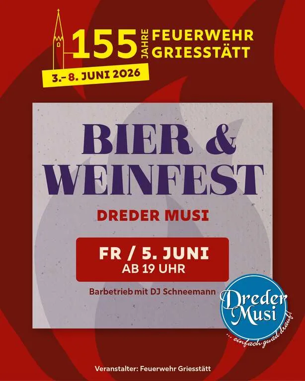 Flyer für Bier- & Weinfest FW Griesstätt in Griesstätt