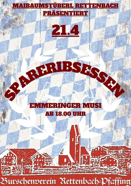 Flyer für Spareribsessen in Pfaffing