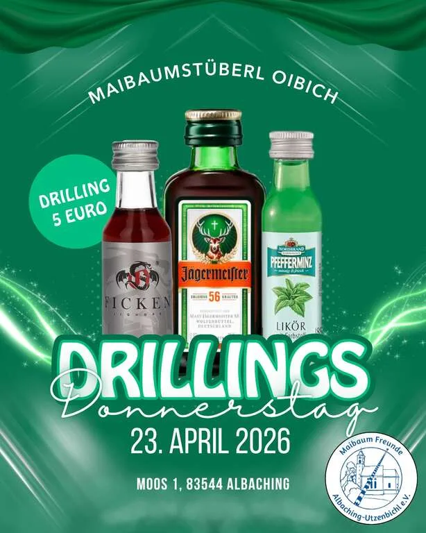 Flyer für Drillings-Donnerstag in Albaching