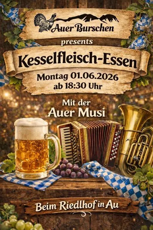 Flyer für Kesselfleisch Essen in Bad Feilnbach