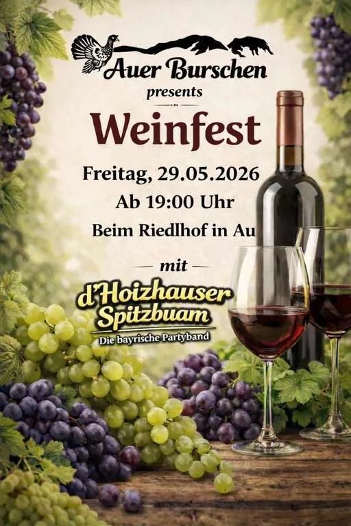 Flyer für Auer Burschen Weinfest in Bad Feilnbach