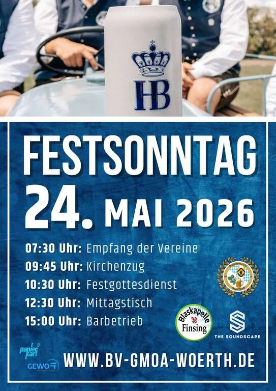 Flyer für Festsonntag mit Fahnenweihe in Hörlkofen