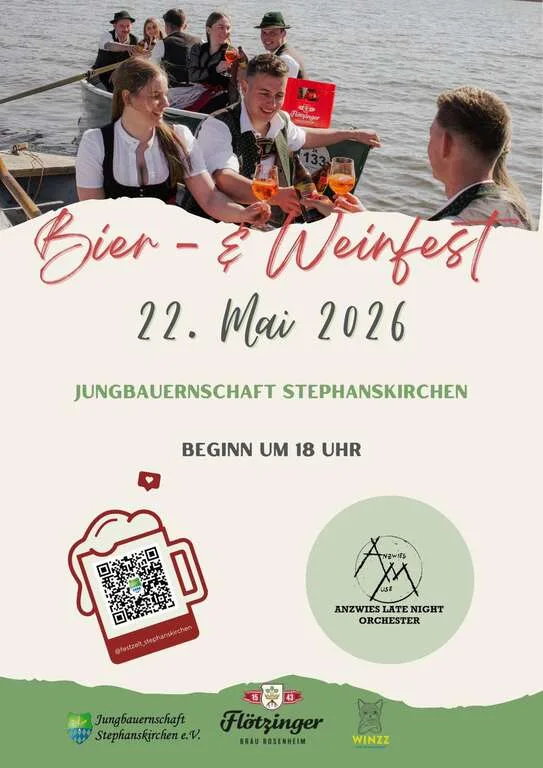 Flyer für Bier- und Weinfest in Stephanskirchen
