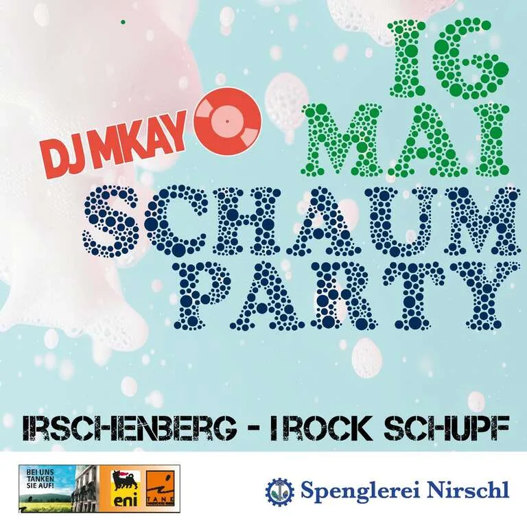 Flyer für Schaumparty mit DJ MKay