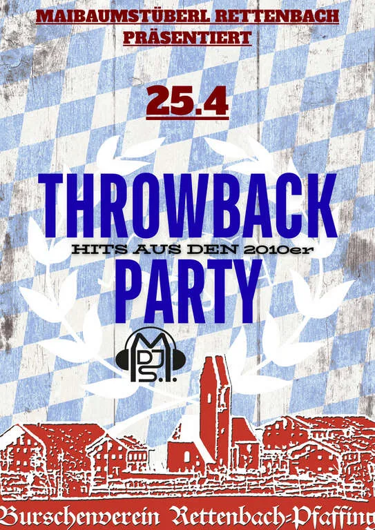 Flyer für Throwback Party in Pfaffing