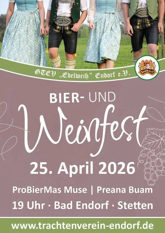 Flyer für Bier und Weinfest in Bad Endorf