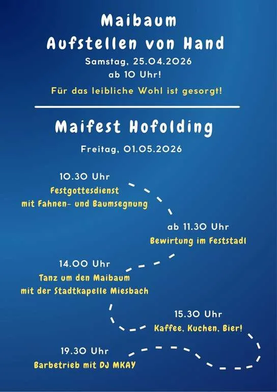 Flyer für Maibaum Aufstellen in Hofolding