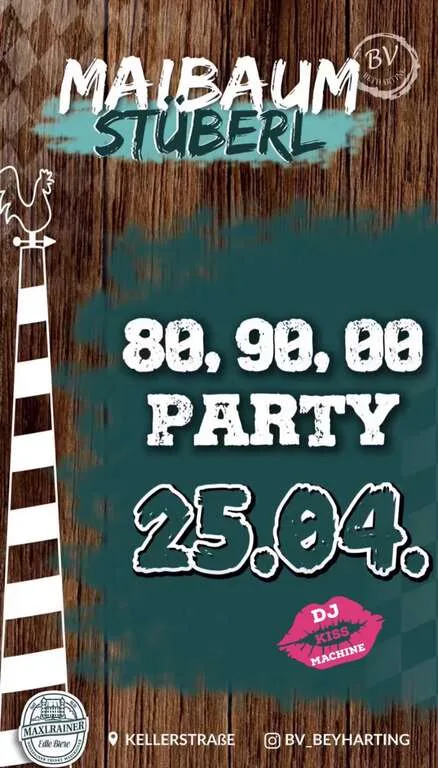 Flyer für 80, 90, 00 Party in Beyharting