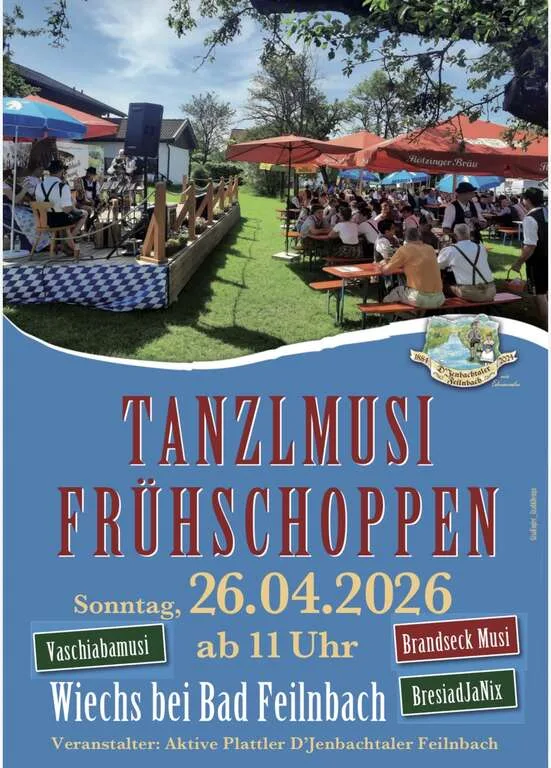 Flyer für Tanzlmusifrühschoppen in Bad Feilnbach
