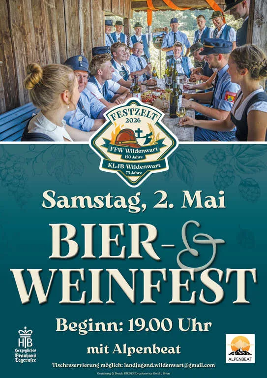 Flyer für Bier- & Weinfest in Wildenwart