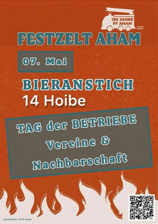 Flyer für 150 Jahre FFW Aham in Alteiselfing