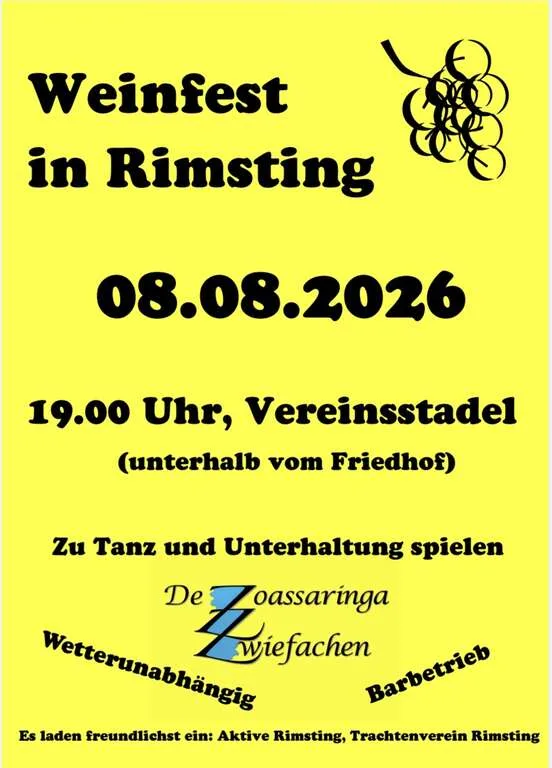 Flyer für Weinfest Rimsting