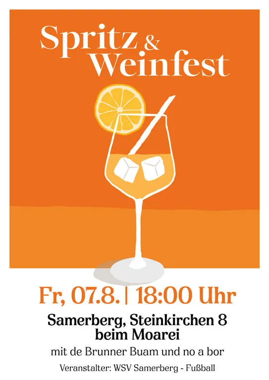 Flyer für Spritz- und Weinfest in Samerberg