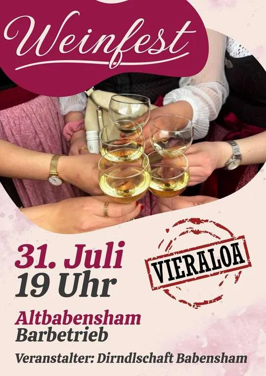 Flyer für Weinfest in Bärnham