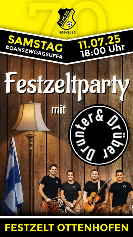 Flyer für 70 Jahr Feier DJK Ottenhofen in Ottenhofen