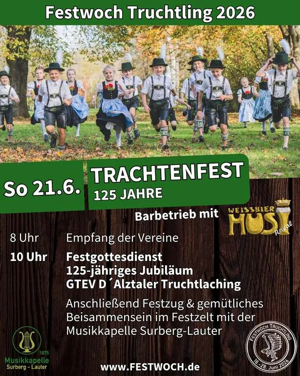 Flyer für Trachtenfest Truchtlaching in Seeon-Seebruck