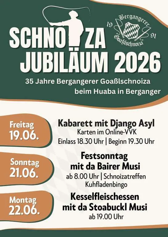 Flyer für Schnoizafest Berganger in Baiern