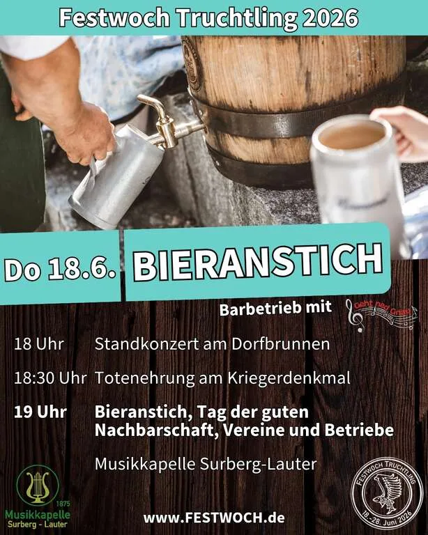Flyer für Bieranstich in Truchtlaching in Seeon-Seebruck