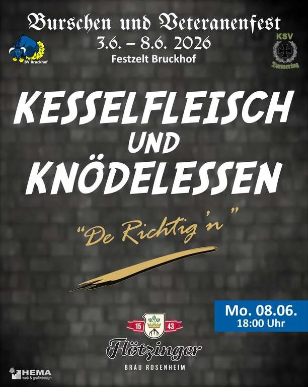 Flyer für Kesselfleisch & Knödl Essen in Schalldorf