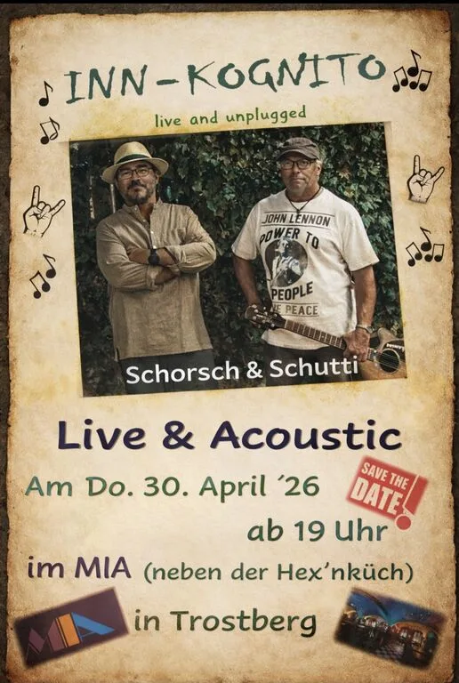 Flyer für Inn-Kognito live in Trostberg in Trostberg