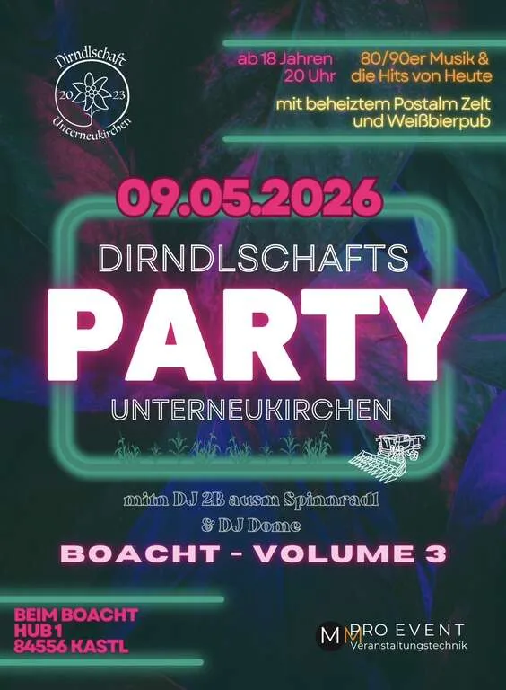 Flyer für Dirndlschafts Party in Kastl