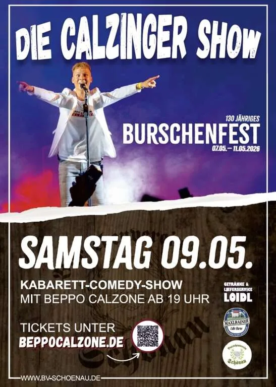 Flyer für Kabarett mit Beppo Calzone in Schönau