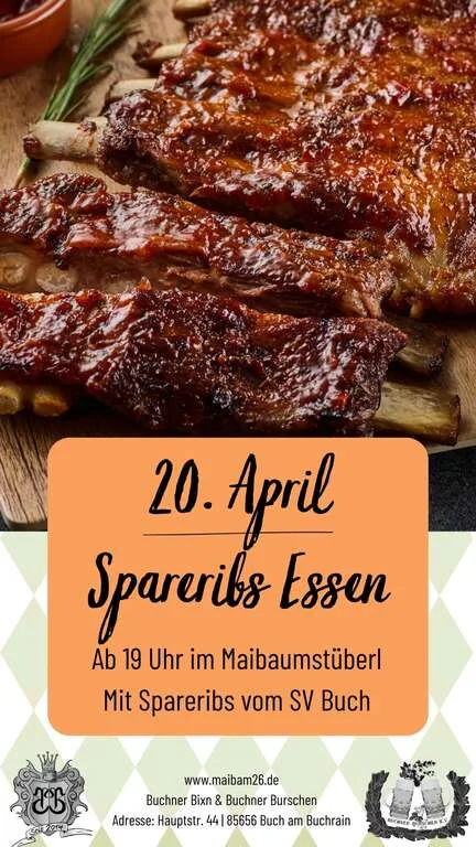 Flyer für Spareribs Essen in Buch am Buchrain