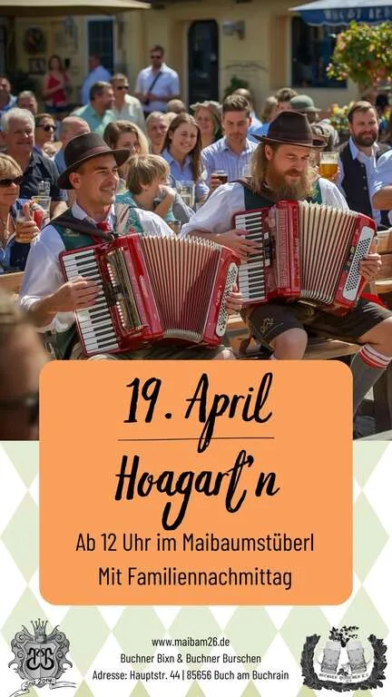 Flyer für Hoagart'n in Buch am Buchrain